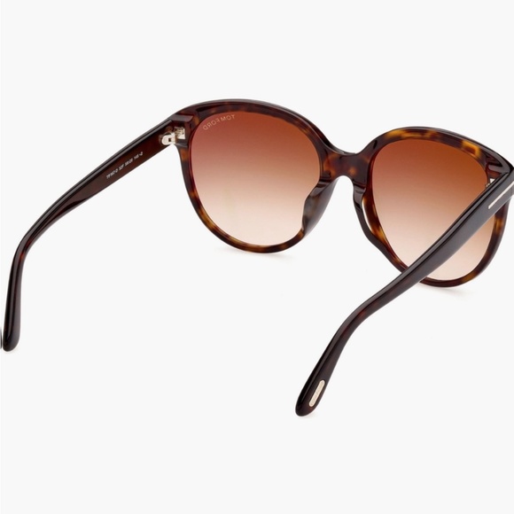 TOM FORD 58mm Round Sunglasses Color: Dark Havana / Gradient Brown - Picture 3 of 10